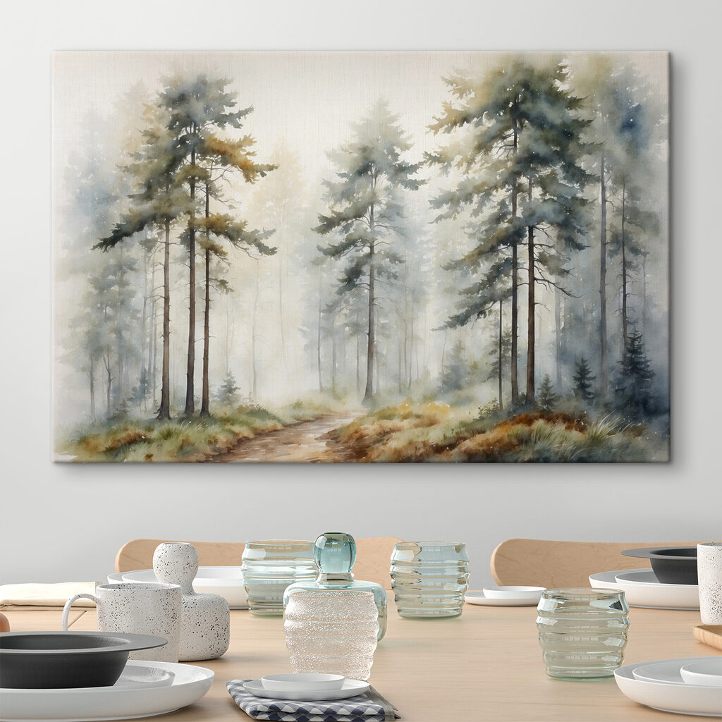 A watercolor painting of a forest A watercolor painting of a forest