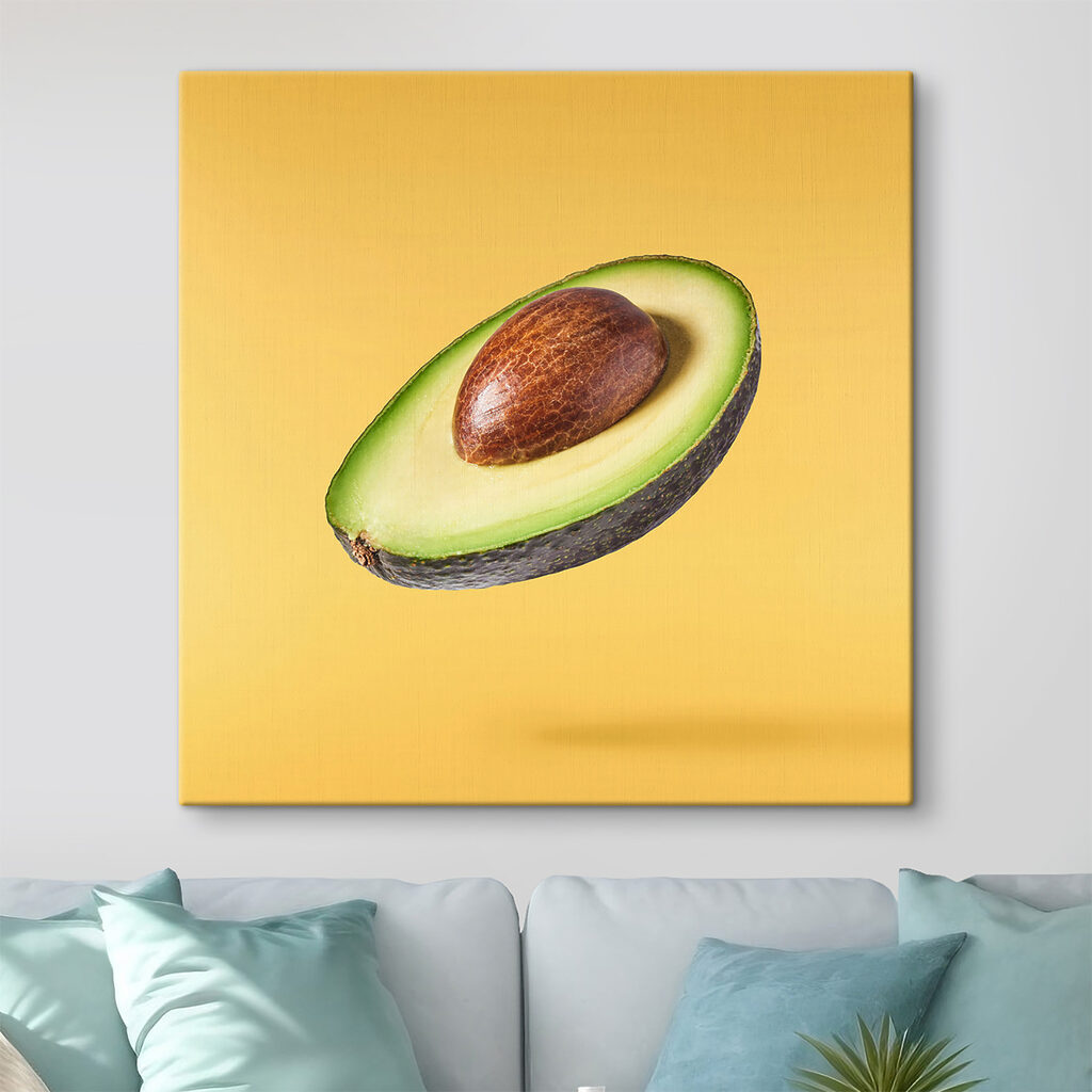 An avocado cut in half