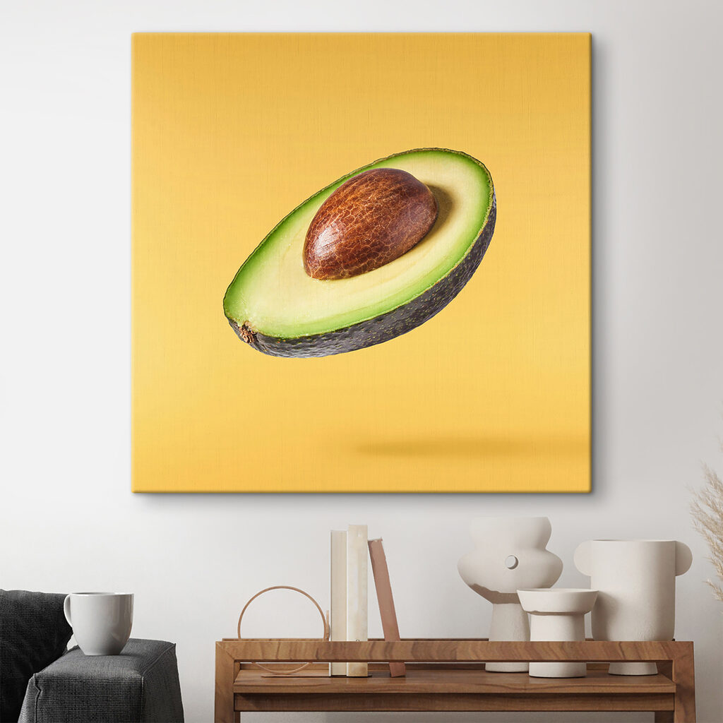 An avocado cut in half