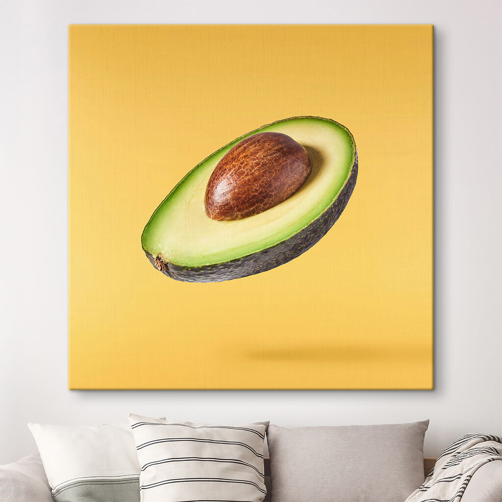 An avocado cut in half