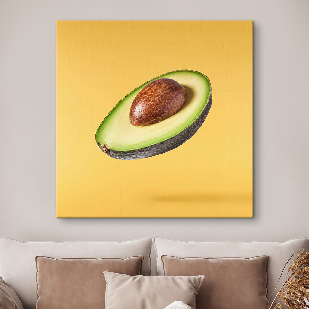 An avocado cut in half