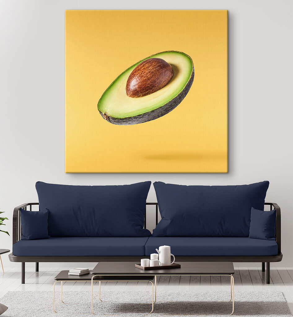 An avocado cut in half