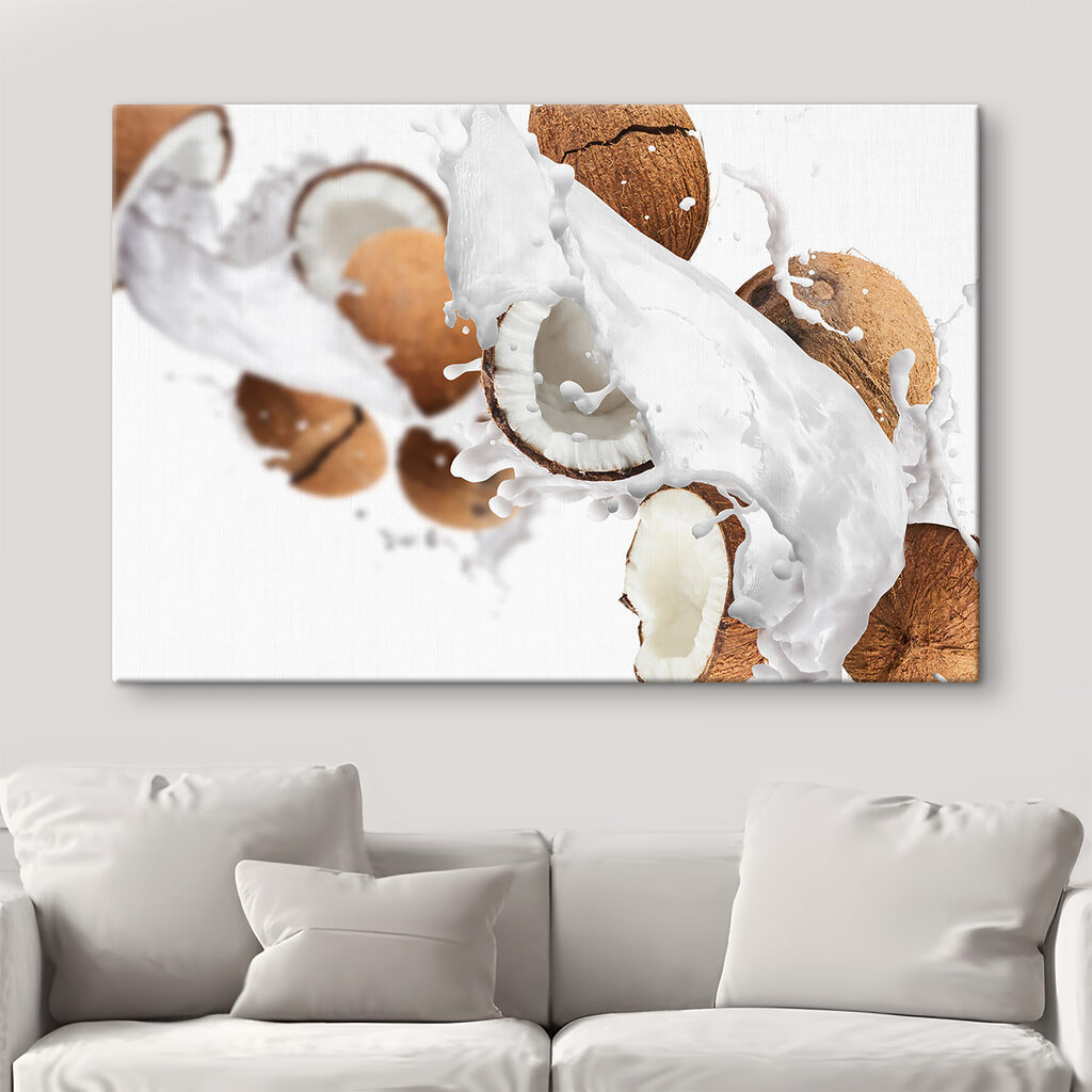 Coconut coconuts and milk splashing Coconut coconuts and milk splashing
