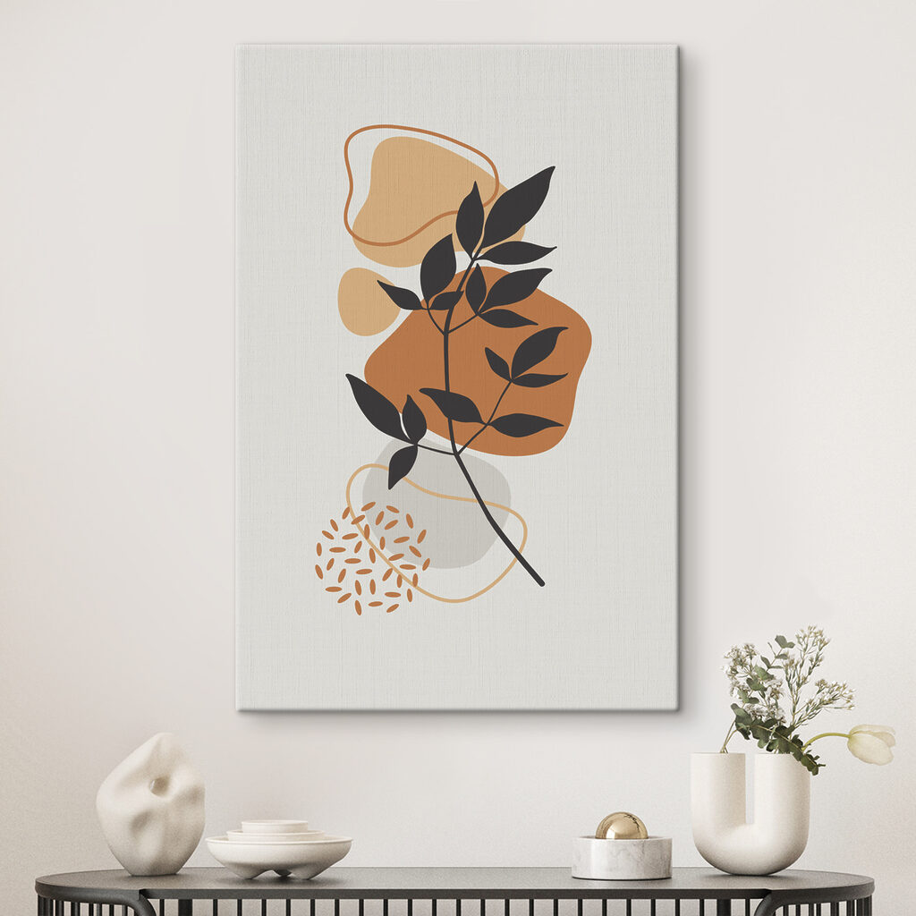 A plant with leaves and brown shapes A plant with leaves and brown shapes