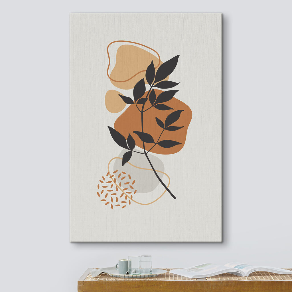 A plant with leaves and brown shapes A plant with leaves and brown shapes