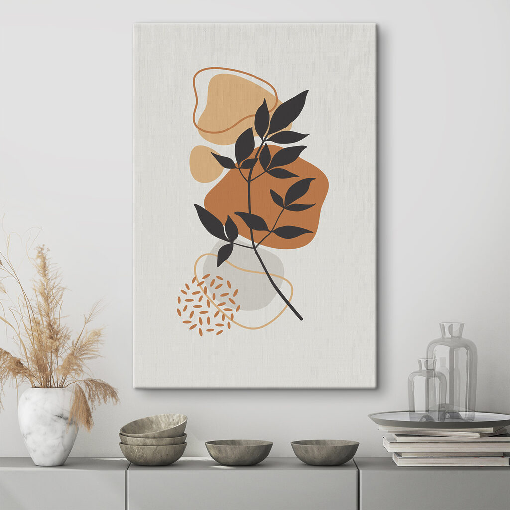 A plant with leaves and brown shapes A plant with leaves and brown shapes