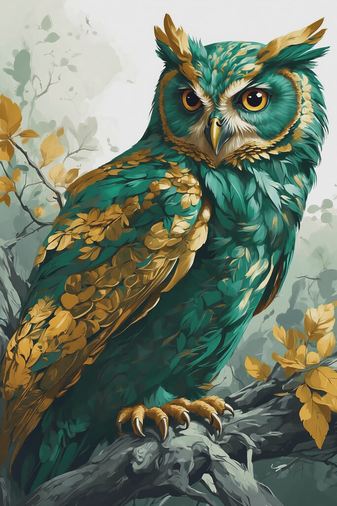 A painting of an owl A painting of an owl