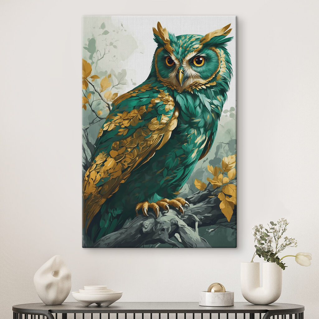 A painting of an owl A painting of an owl