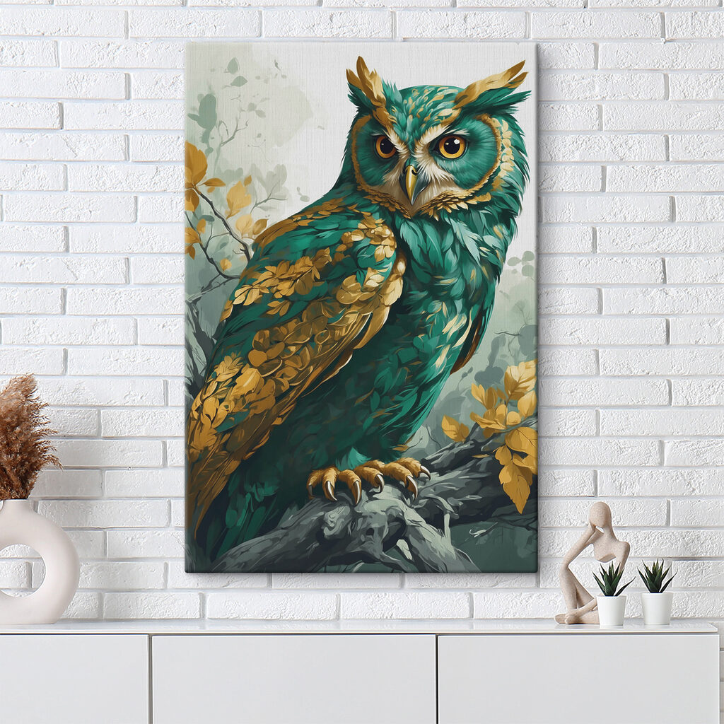 A painting of an owl A painting of an owl