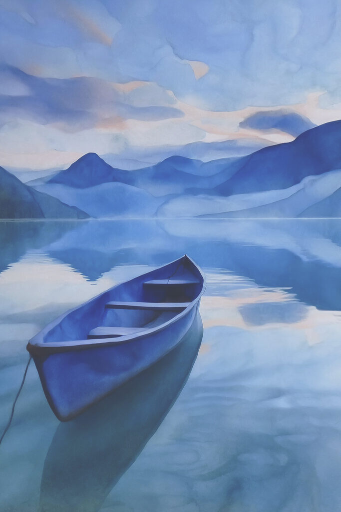 A boat on a lake