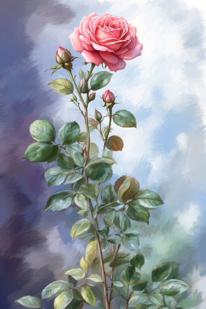A painting of a rose
