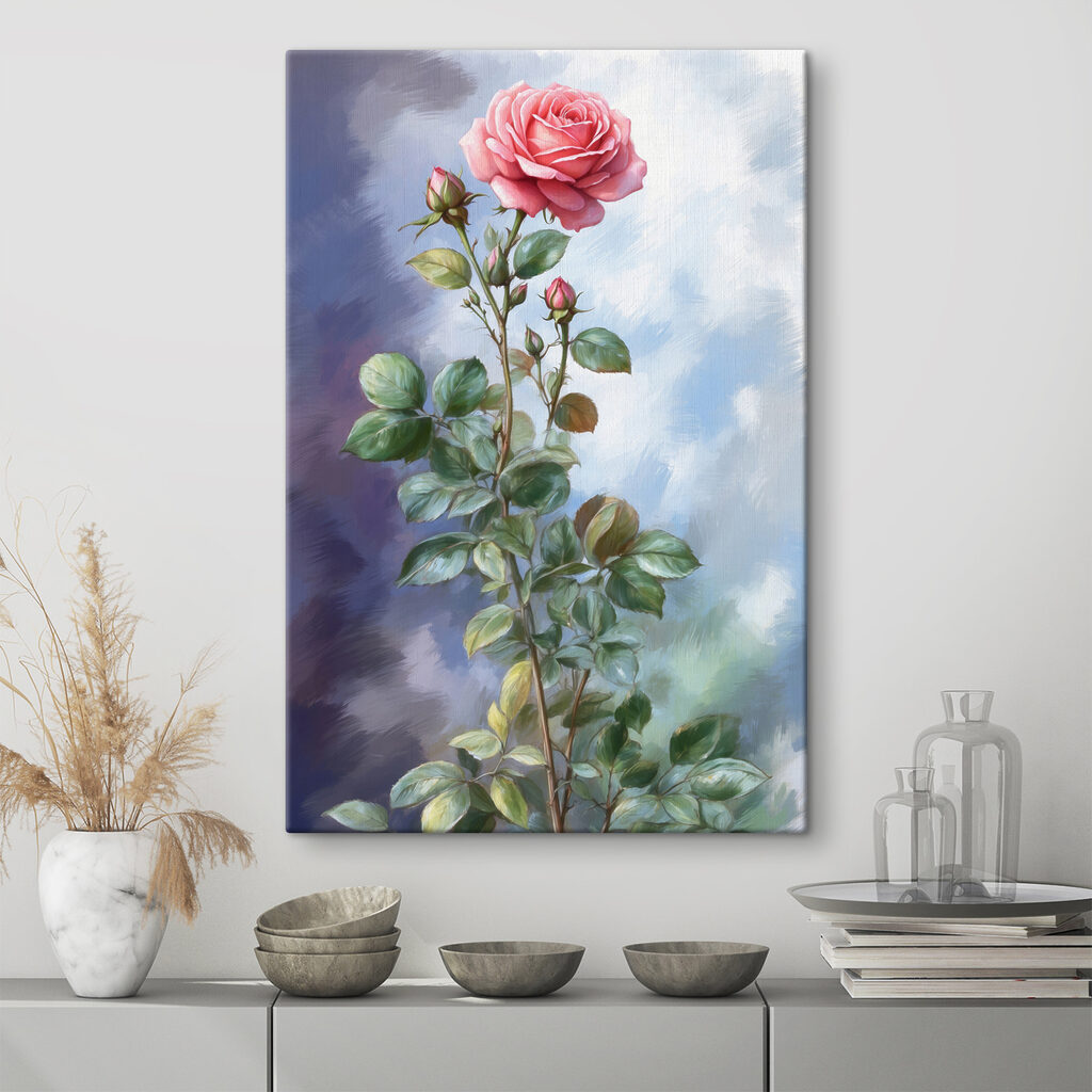 A painting of a rose