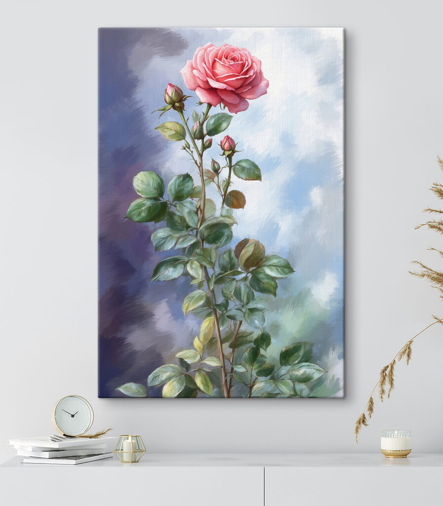 A painting of a rose