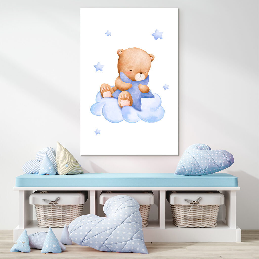 A teddy bear on a cloud A teddy bear on a cloud