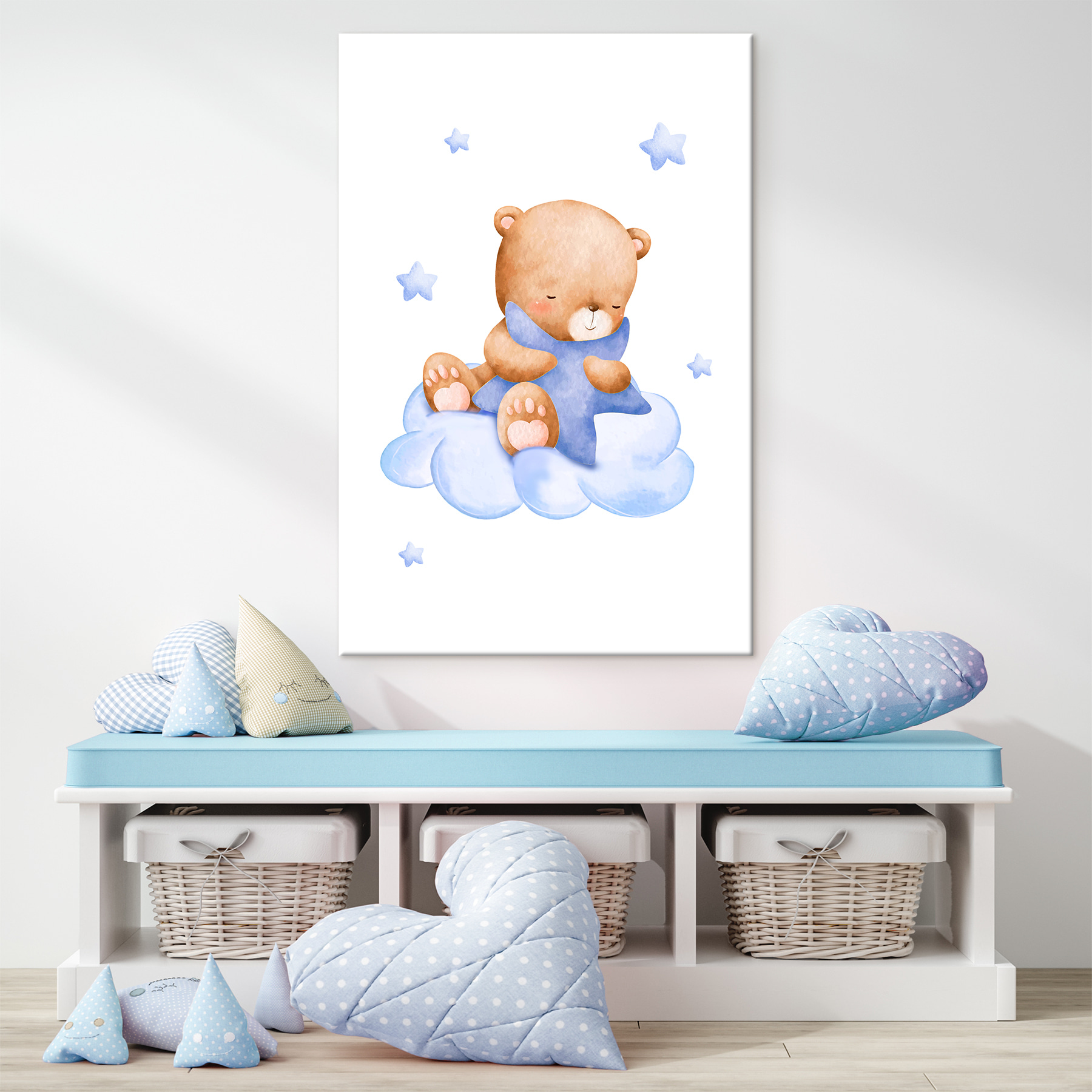 A teddy bear on a cloud A teddy bear on a cloud