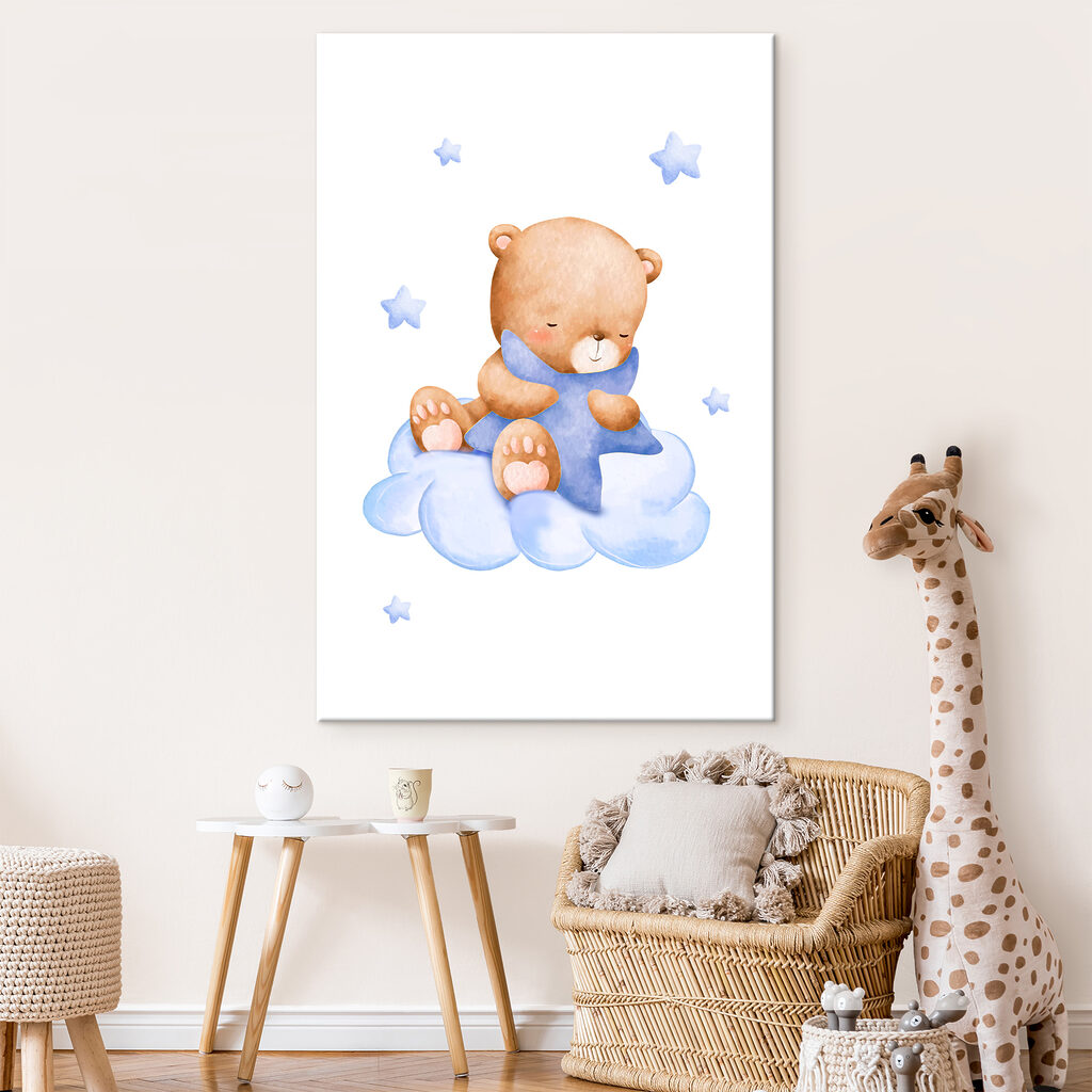 A teddy bear on a cloud A teddy bear on a cloud