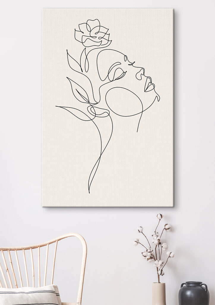 A drawing of a woman's face