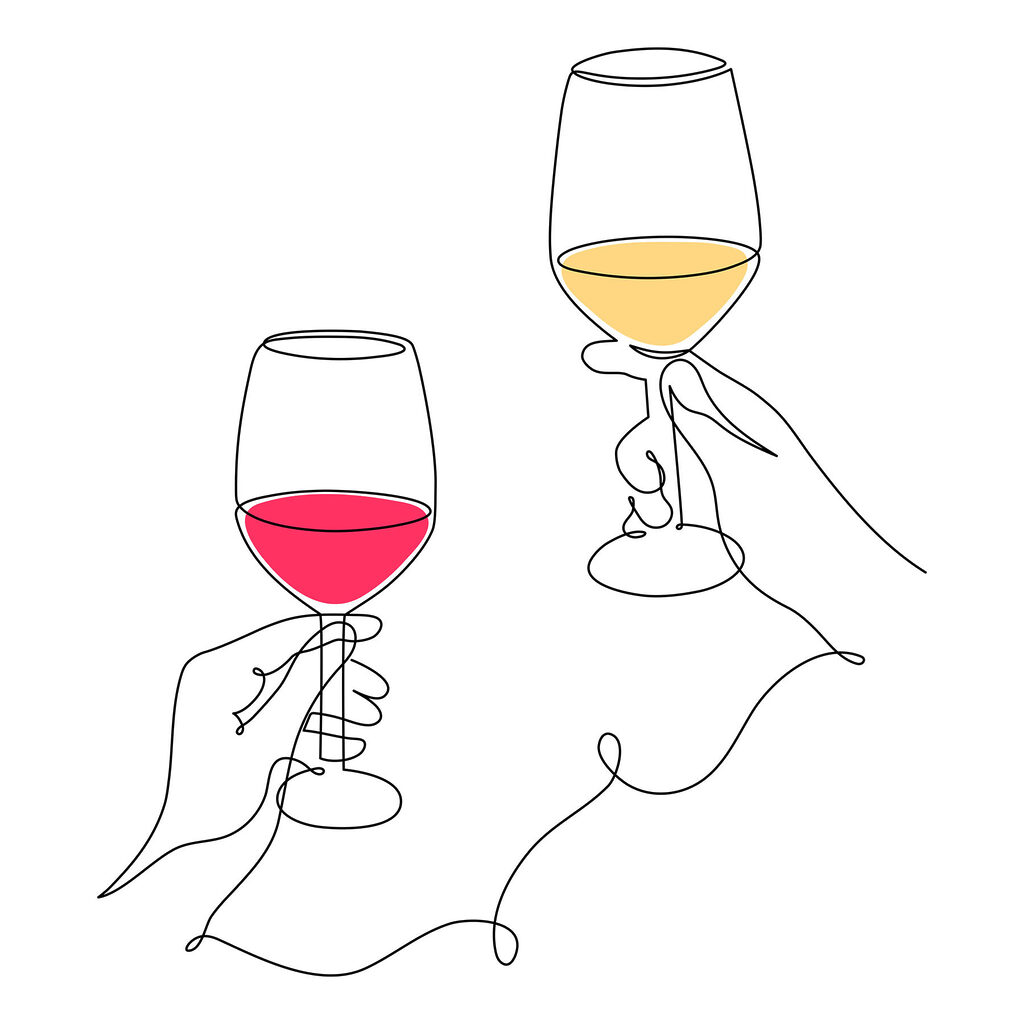 A hand holding wine glasses