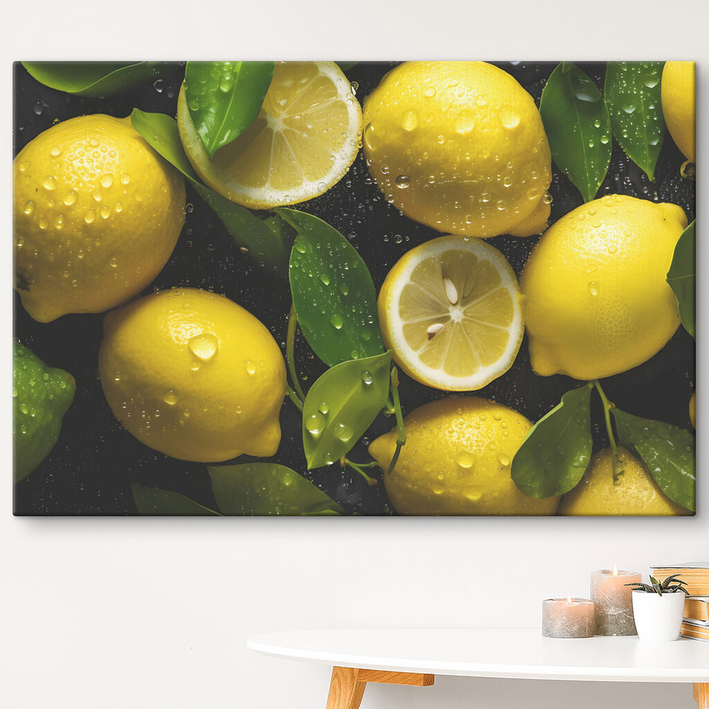 A group of lemons with leaves A group of lemons with leaves