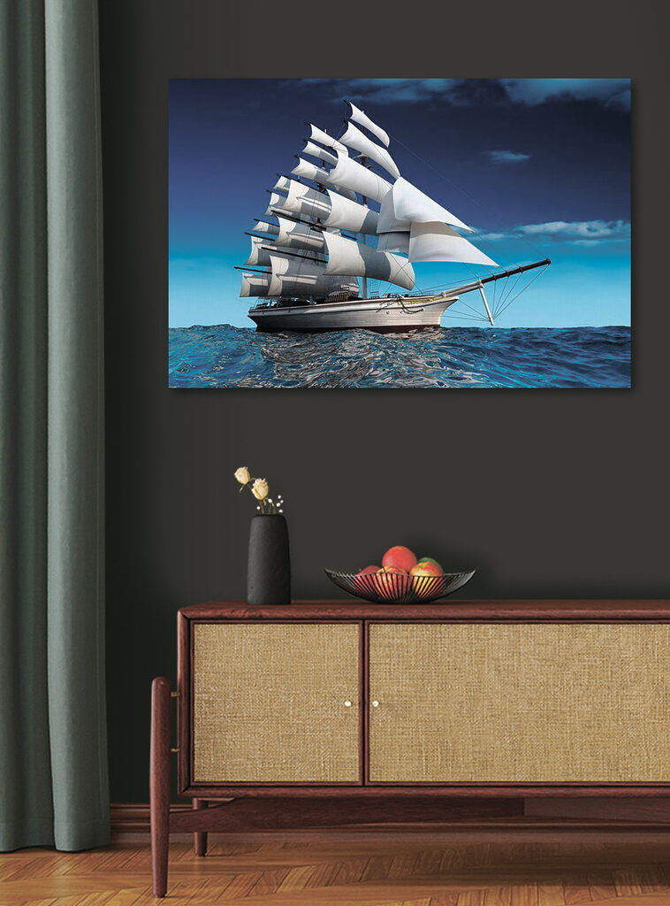 A sailboat in the water