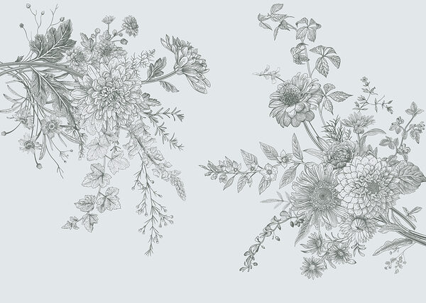 Elegantná kvetinová ilustrácia s tlmenými tónmi. Elegantná kvetinová ilustrácia s tlmenými tónmi.