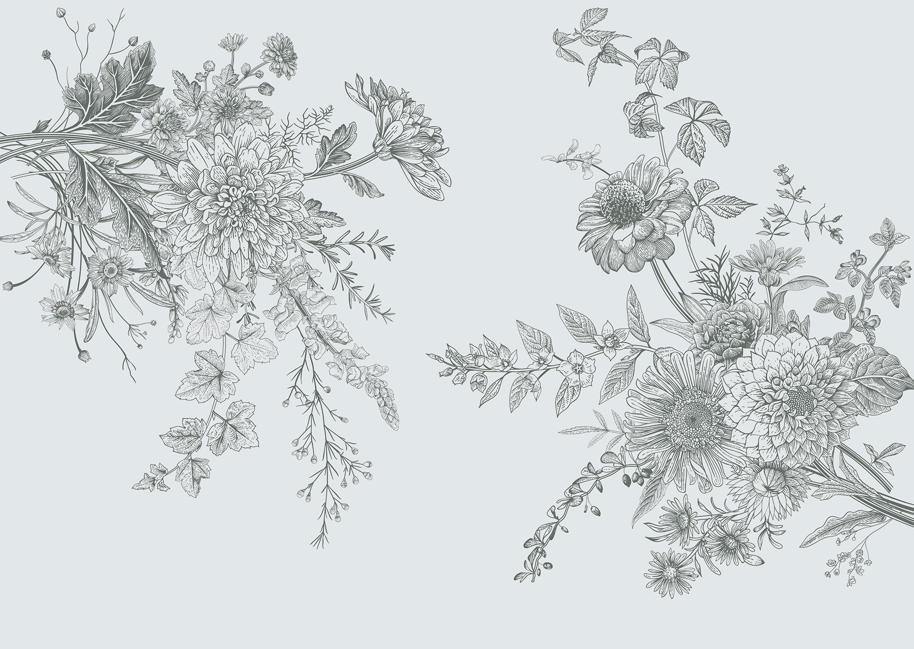 Elegant floral illustration with muted tones Elegant floral illustration with muted tones