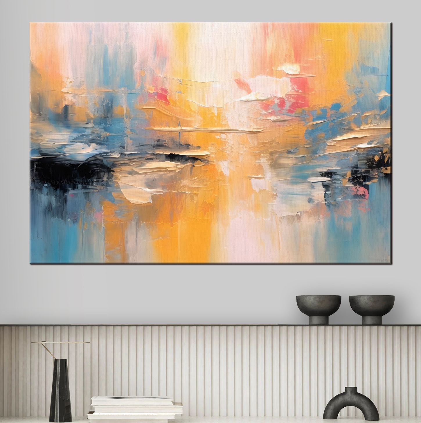 A painting of a colorful sky A painting of a colorful sky