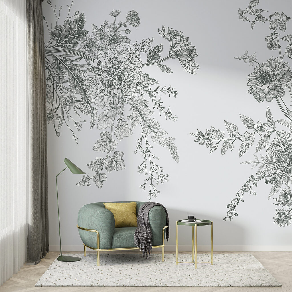 Elegant floral illustration with muted tones Elegant floral illustration with muted tones