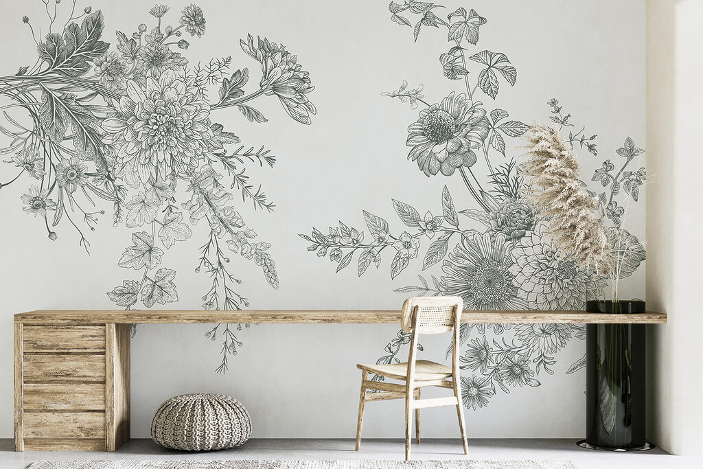 Elegant floral illustration with muted tones Elegant floral illustration with muted tones