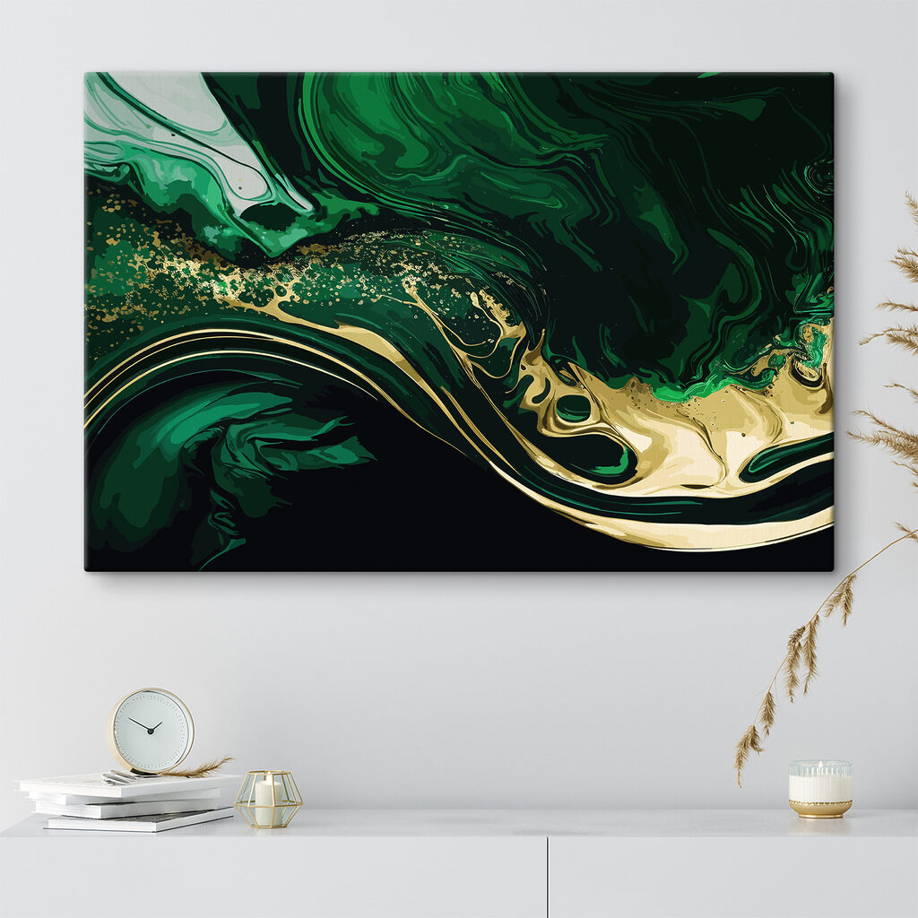 Emerald swirls with sparkling accents Emerald swirls with sparkling accents