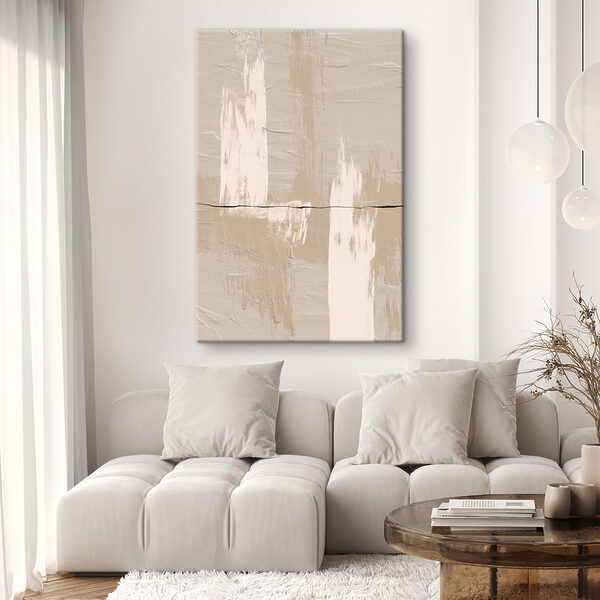 A white and brown paint on a wall A white and brown paint on a wall