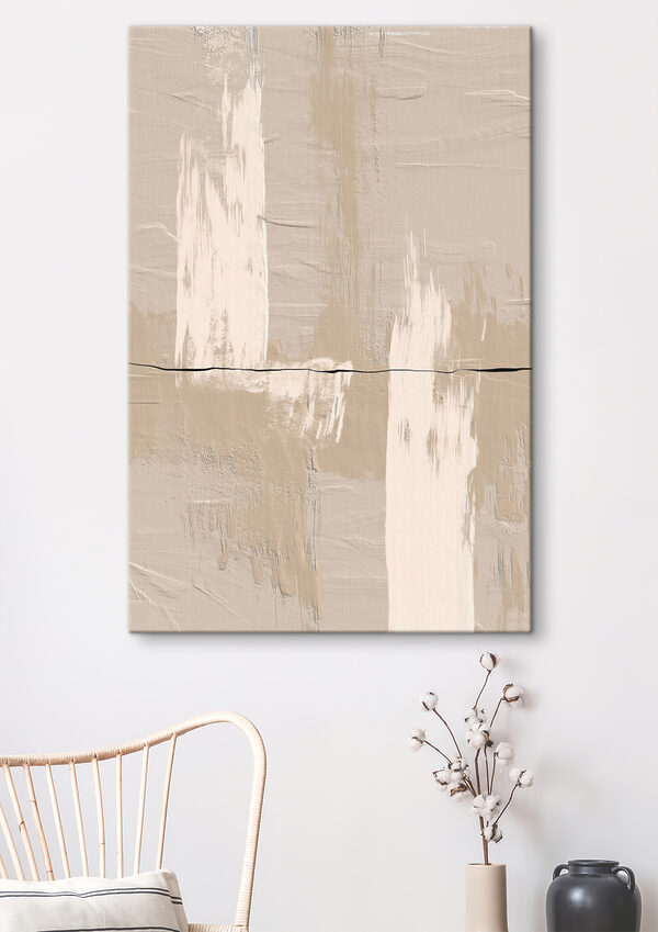 A white and brown paint on a wall A white and brown paint on a wall