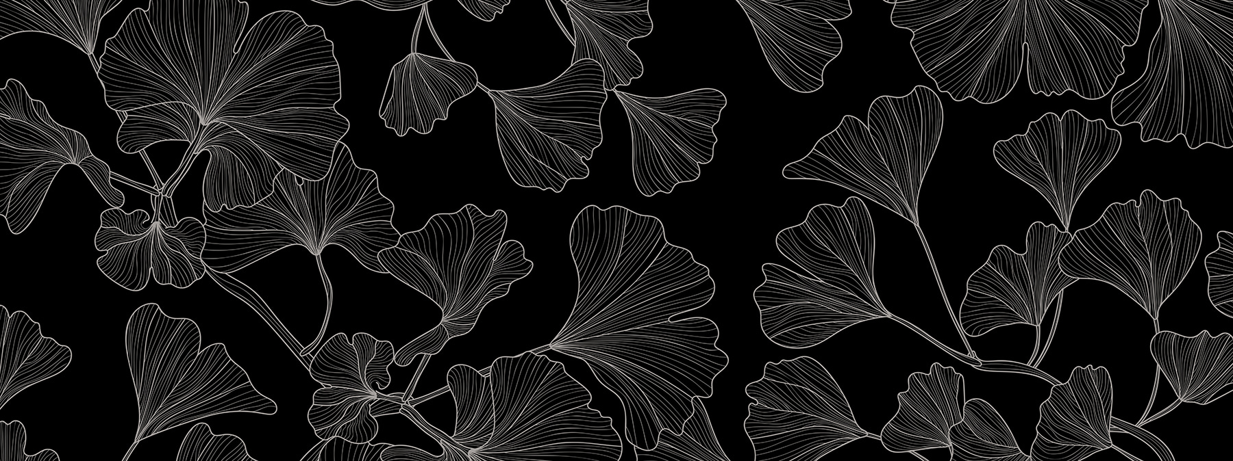 A black and white pattern of leaves A black and white pattern of leaves