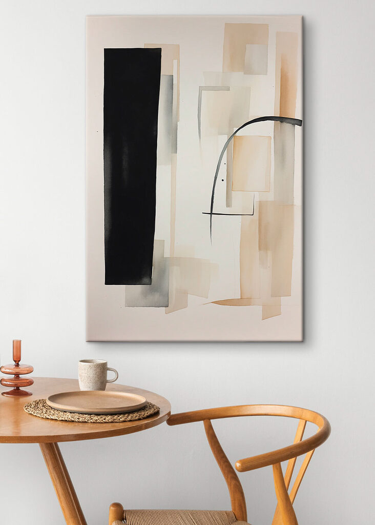 A painting of a black rectangle and rectangle A painting of a black rectangle and rectangle