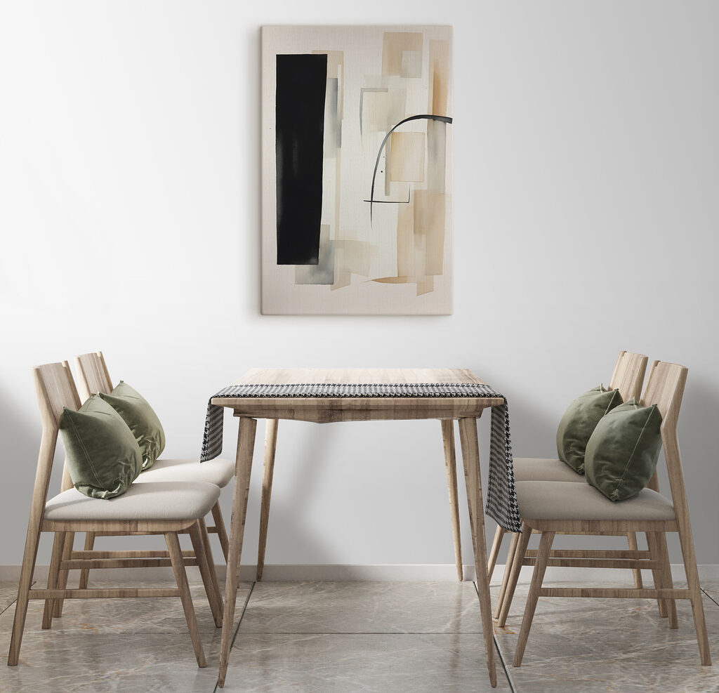 A painting of a black rectangle and rectangle A painting of a black rectangle and rectangle