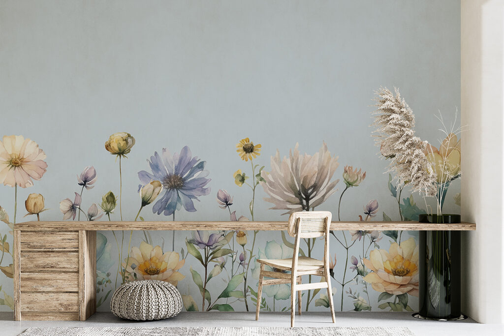 A watercolor painting of flowers