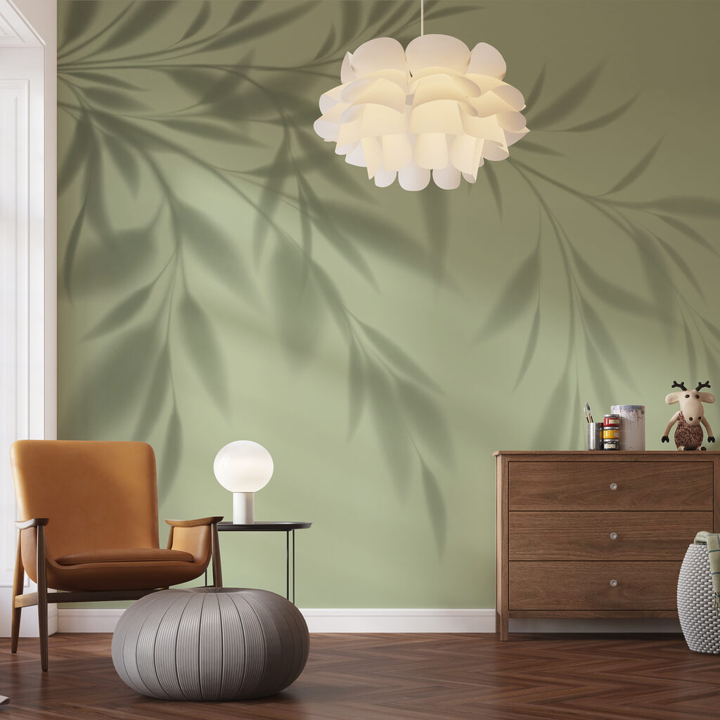 A shadow of a plant on a wall A shadow of a plant on a wall