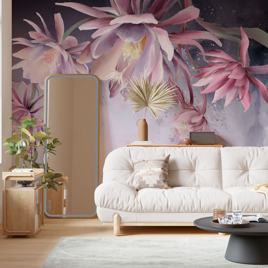 A group of pink flowers