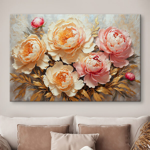 Pivonky kvitnúce uprostred sviežej zelene Obraz Pivonky kvitnúce uprostred sviežej zelene