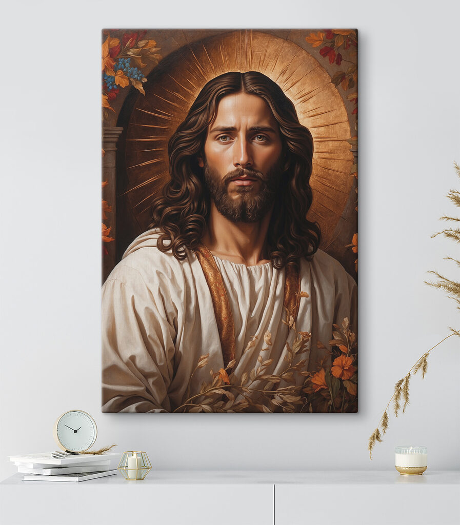 Autumn halo, serene sacred gaze Autumn halo, serene sacred gaze