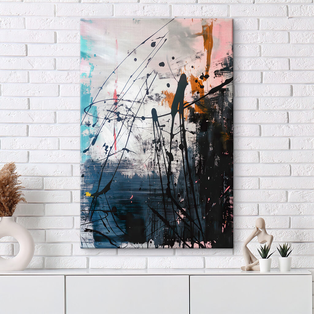 A painting of splattered paint