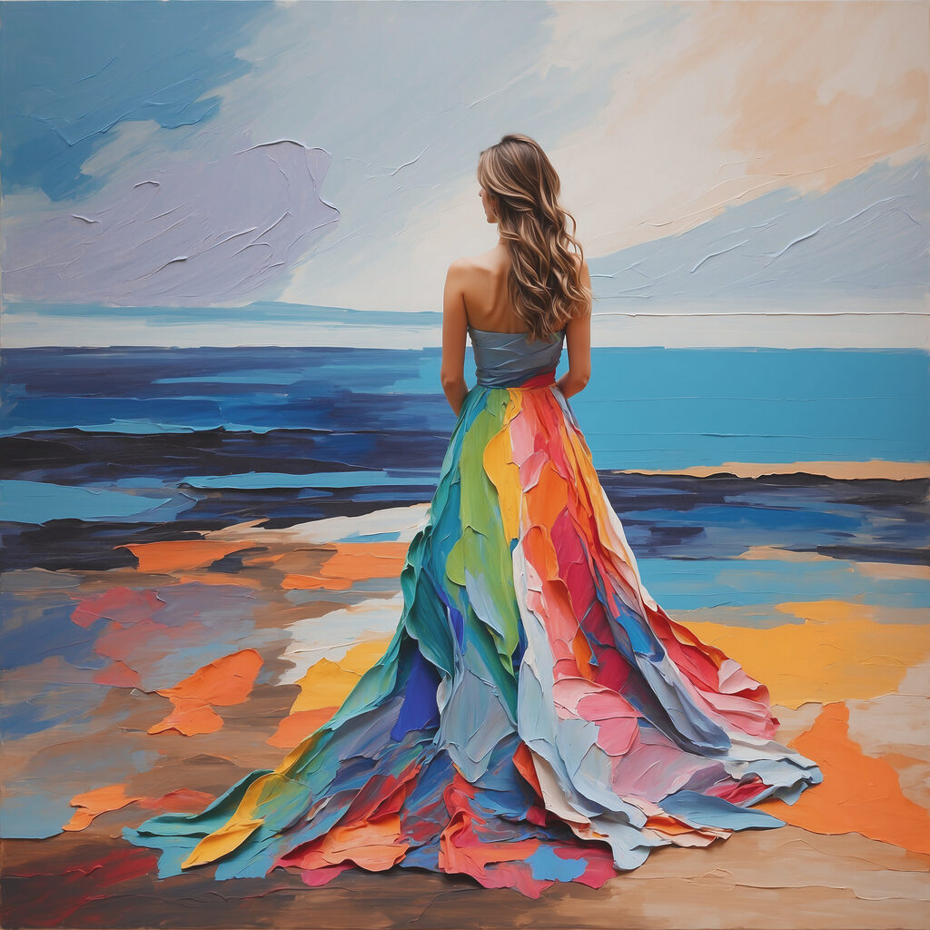 A woman in a dress A woman in a dress