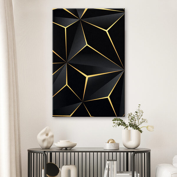Elegantný čierny geometrický dizajn s akcentmi Elegantný čierny geometrický dizajn s akcentmi