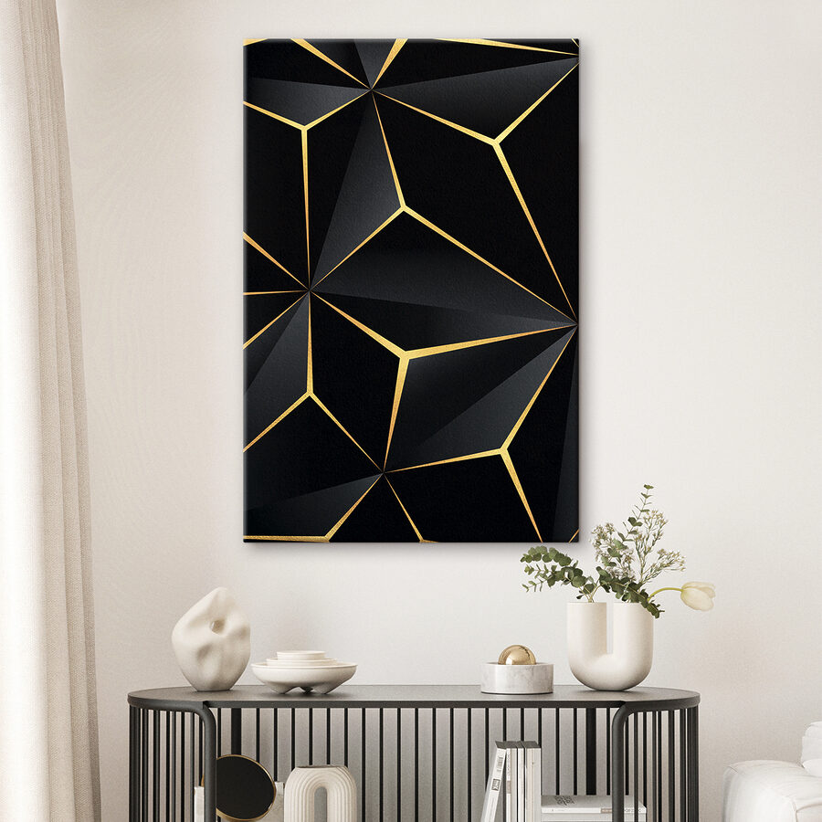 Elegantný čierny geometrický dizajn s akcentmi Elegantný čierny geometrický dizajn s akcentmi
