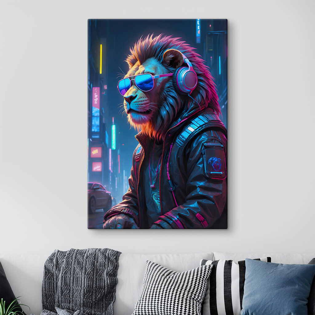 Lev so slnečnými okuliarmi a slúchadlami s38169pig122 1024x1024 - Lev so slnečnými okuliarmi a slúchadlami - tegory