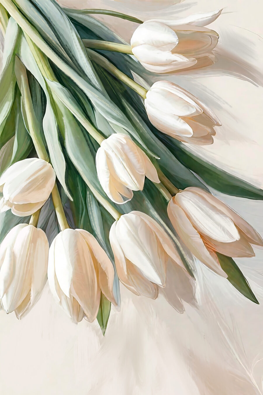Blízke zábery bielych tulipánov