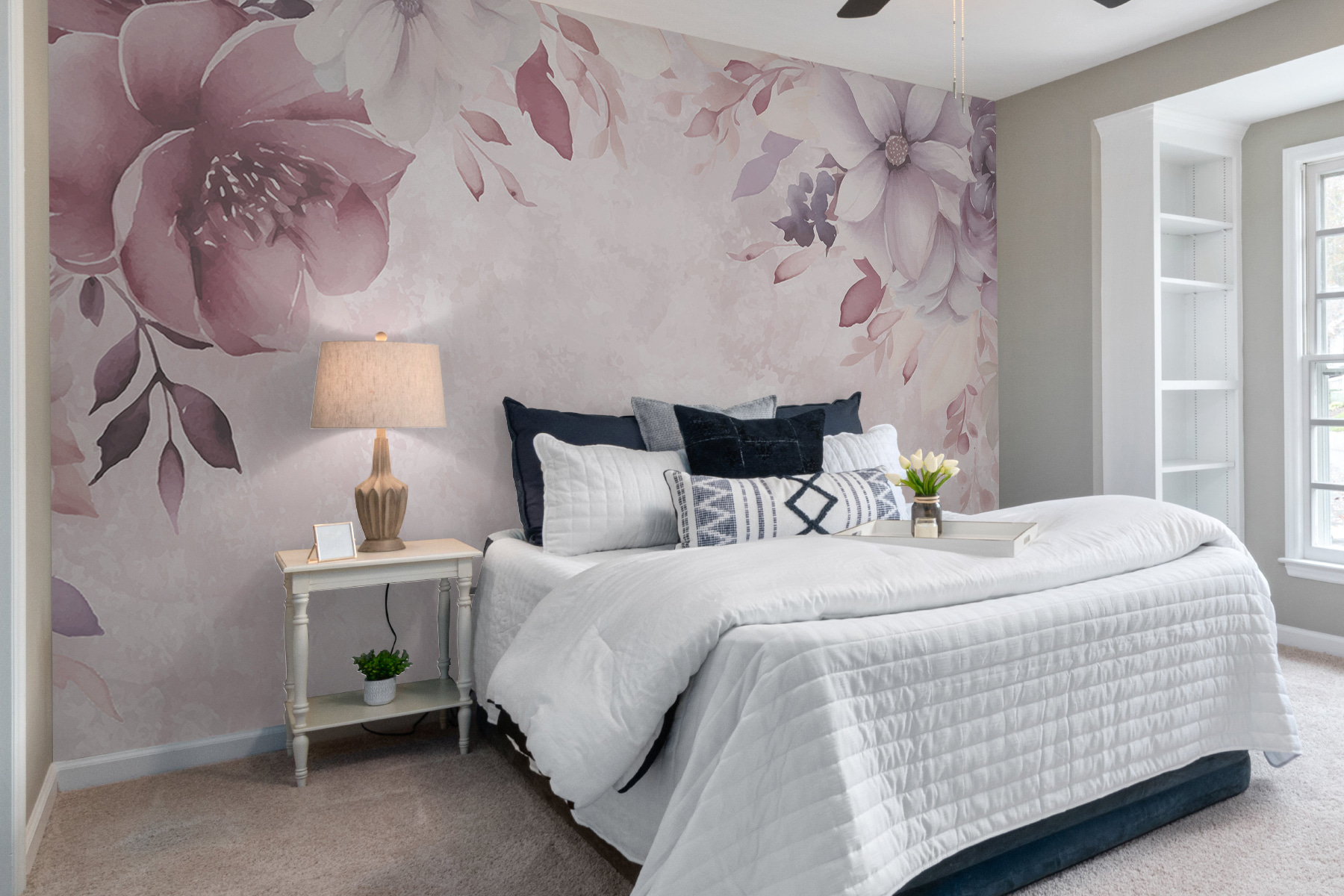 A pink and white flower arrangement A pink and white flower arrangement