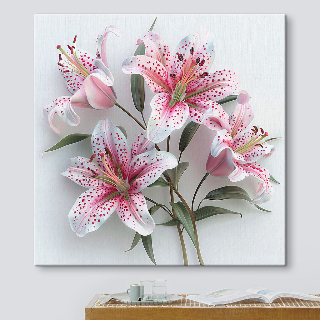 A group of pink and white flowers