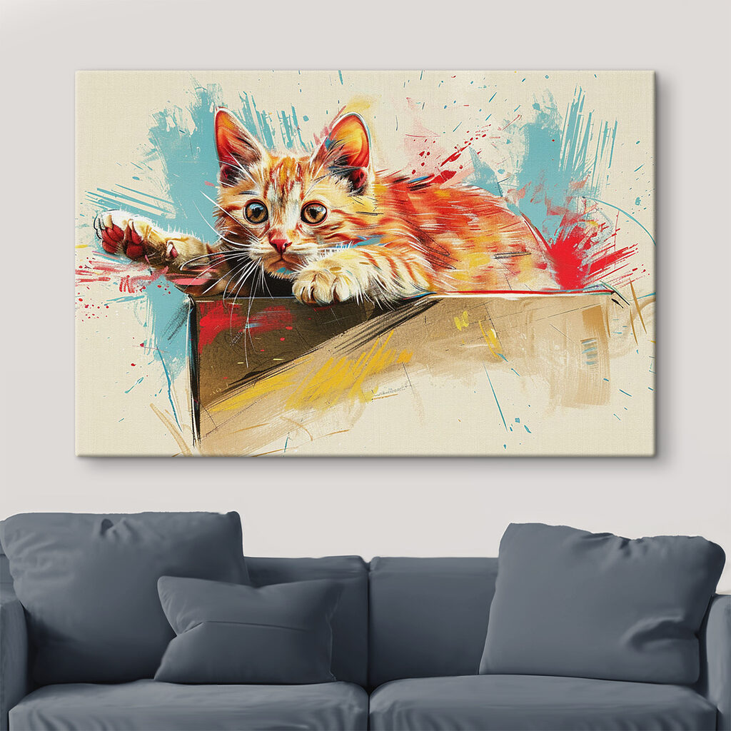 A cat lying on a box