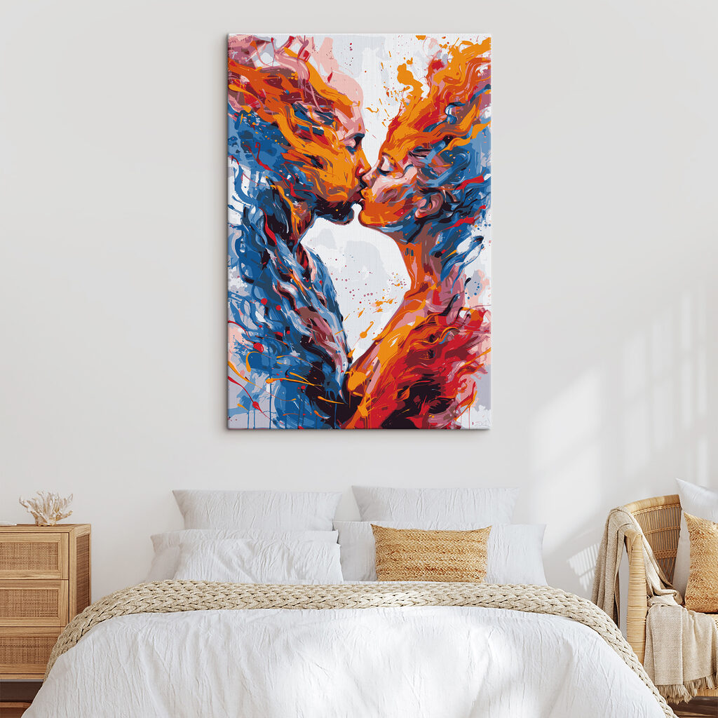 A man and woman kissing A man and woman kissing